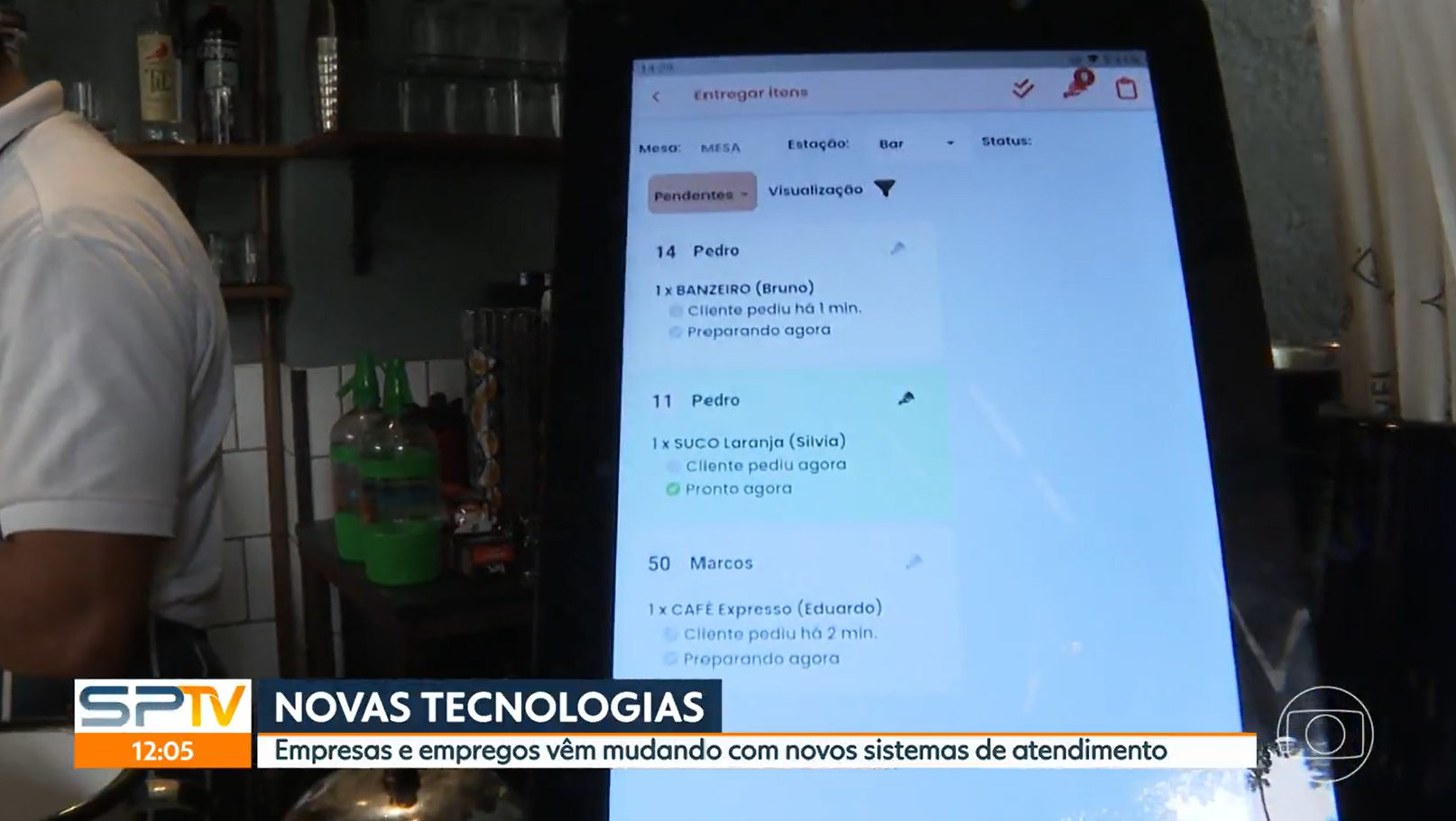 Reportagem SPTV sobre o Gula.menu